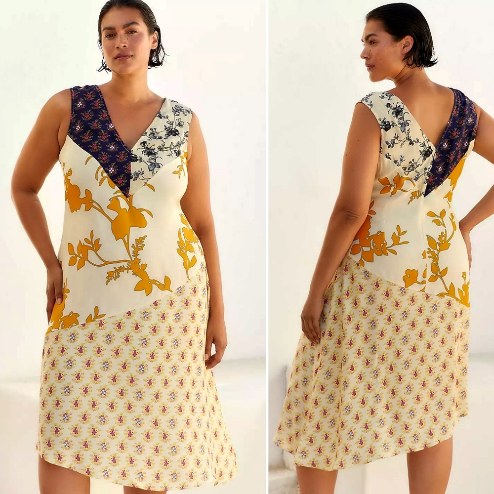 Anthropologie Plenty by Tracy Reese Sleeveless Asymmetrical Midi Dress